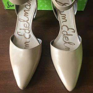 NWB Nude heels Sam Edelman Sz 7 Ankle strap